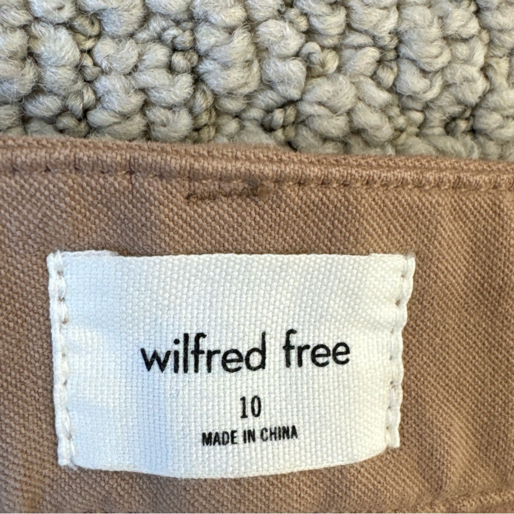 Aritzia Wilfred Free Brennan Cotton Utility Pant Khaki Straight Leg Size 10 - Picture 6 of 7